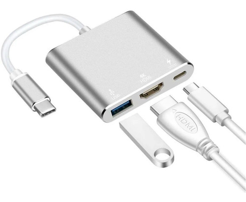 Adaptador Hub Usb C A: Usb 3.0 Hdmi  4k Usb C 3.1- Pc O Mac