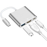 Adaptador Hub Usb C A: Usb 3.0 Hdmi  4k Usb C 3.1- Pc O Mac