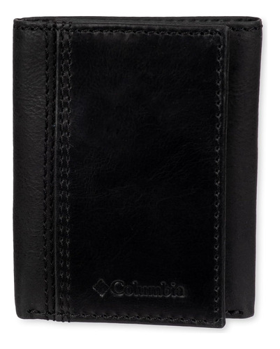 Cartera Columbia, Protección Rfid, Negro, De 3 Pliegues