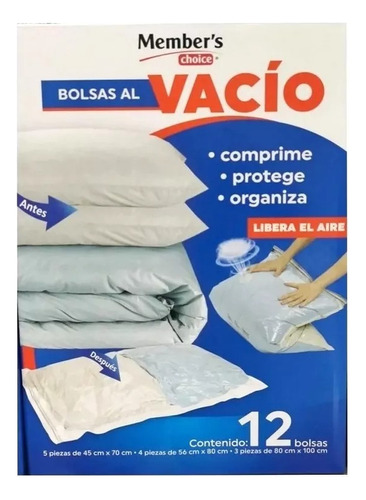 Caja Con 12 Bolsas Al Alto Vacío Organizador De Ropa Colchas