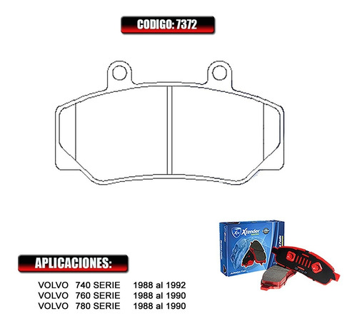 Pastillas De Freno Delanteras Volvo 740 Serie 88 89 90 7372 Foto 2