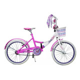 Bicicleta Rodado 20 Playera Stark Flower Nena Canasto Porta