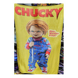 Frazada Cobija Halloween Chucky Individual Ultra Suave
