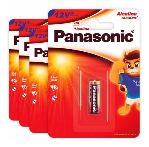 4 Baterias Alcalinas Panasonic 12v Lrv08 Mn21 A23 V23ga  