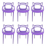 6 Cadeiras Sala De Jantar Cozinha Gourmet Top Chairs Roxa