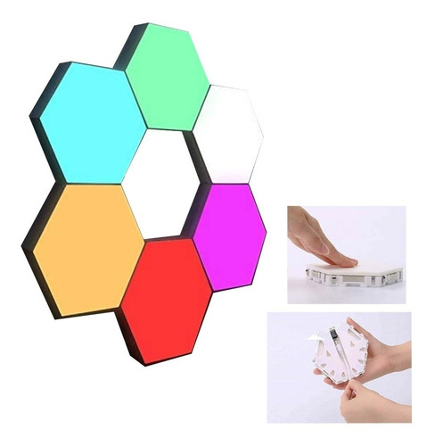 Panel De Luz Led Hexagonal X6 Lampara Touch Magnéticas