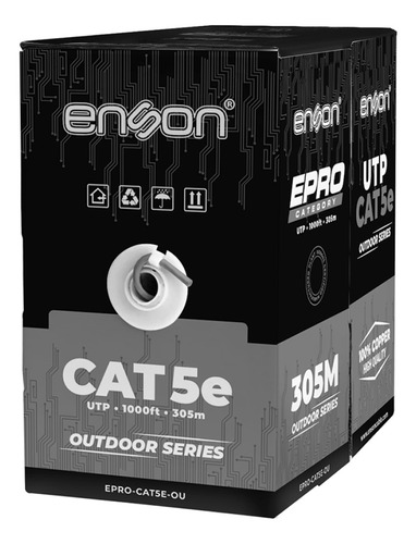 Cable Utp Exterior Cat5e Cobre 305mts Red Rj45 Camara Cctv