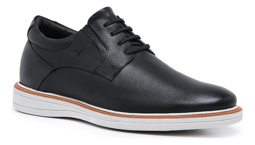 Sapato Masculino Derby Rafarillo Couro Preto Aumenta Altura