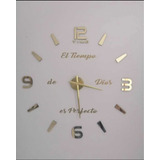 Relojes De Pared 3d Tamaño Mini Con Frase En Vinilo