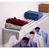 Expandable-closet Shelf With Hanging Rod- 65.3 To 120 -whi