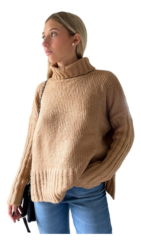 Polera Lana Oversize Tejida Sweater Mujer Abrigo