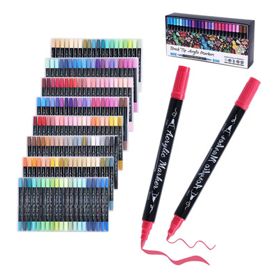 Set 120 Plumones Acrílicos Ununmx Punta Pincel Colores Brillantes | Meses sin interés