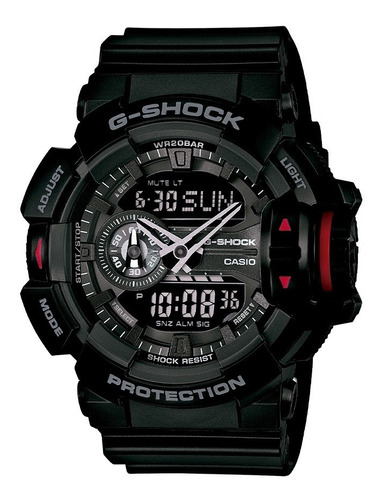 Reloj G-shock Ga-400-1bdr Resistencia Agua 200 Mts Hombre Correa Negro Fondo Negro