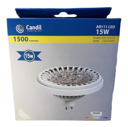 Lámpara Led Ar111 15w Gu10 220v 30° Candil