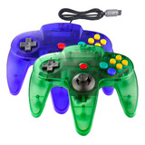 Jinhoabf Paquete De 2 Mandos Clásicos N64, Con Cable N64 D.