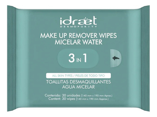 Idraet Toallitas Desmaquillantes Con Agua Micelar 3 En 1