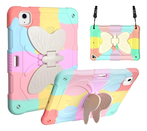 Funda Para iPad Air 4 Y Air 5 Uso Rudo + Correa Mariposa