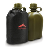 Cantil Tatico Militar Para Trilhas Pesca C/ Capa Preta 900ml