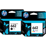 Kit Cartucho De Tinta Original Hp 662 Preto E 622 Colorido