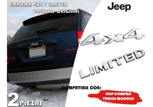 Emblemas Cajuela 4x4 Y Limited Jeep Compass Original Calidad