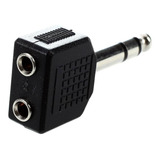 Conector  6.35mm Macho A Doble 3.5mm Hembra Audio Stereo