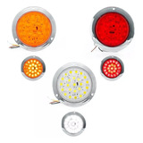 Calavera Plafon 24 Led Redondo Lupa Remolq 4 Func 12-24volts