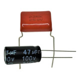 10 Capacitor Corneta 47x100 + 10 Cap. Super Tweeter 2,2x250