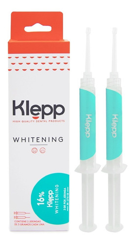 Blanqueador Dental Whitening Al 16%, 2 Jer. X 3cc. Klepp