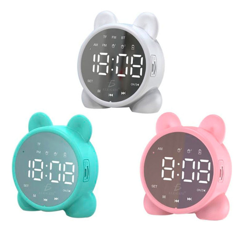 Mini Reloj Despertador Con Luz Reproductor  Bluetooth / Sd