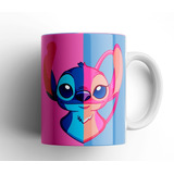 Taza Blanca Varios Modelos Stitch Y Angel Excelente Regalo