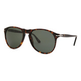 Óculos De Sol Persol Po9649s Standard Armação De Acetato Cor Havana, Lente Verde De Cristal Clássica, Haste Havana De Acetato