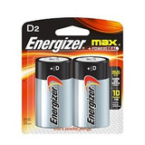 Energizer D Alkaline General Purpose Battery  D  Tamaño 2pk 