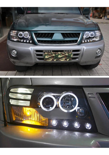 Mitsubishi Montero 2000+ Faros Led Ojo De Angel Delanteros Foto 2