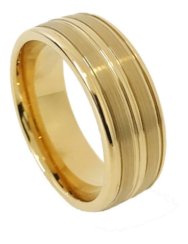 Aliança Avulsa Banhada Ouro 18k E Tungstênio Amor Eterno 8mm