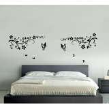 Vinilo Pared Mariposa Y Flores A Bis Wall Sticker