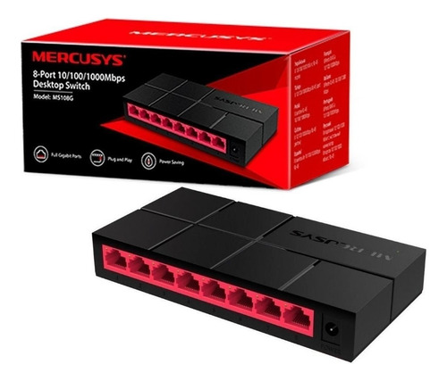 Switch Hub 8 Portas 10/100/1000 Gigabit Ms108g Mbps Mercusys