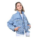 Campera Rígida De Jean Mujer Boyfriend Oversize Vintage 