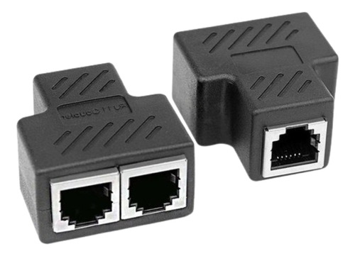 2x Adaptador Splitter Rj45 Divisor 1 A 2 Vías Doble Puerto