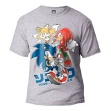 Playera Sonic Knuckles Tails Sega Genesis Kanji