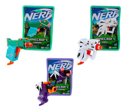 Nerf Minecraft Pistola Dardos Original Basico Escoge Modelo 