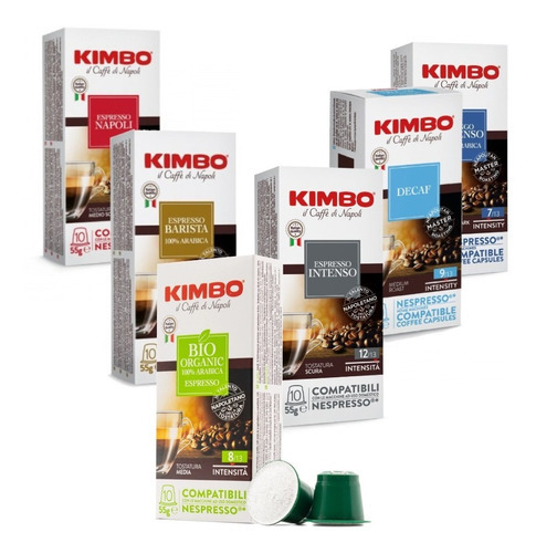 Kimbo Nespresso 10 Capsulas Compatible Con Italiano Variedad Sabores 