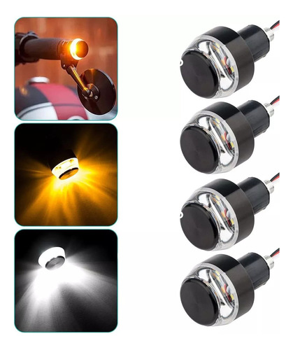 4 Unids Manillar Motocicleta Luz Señal Giro Barra Agarre Led