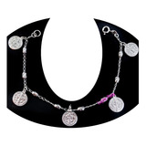 Pulsera San Benito 100% Plata Fina Ley 925 Mujer Mx