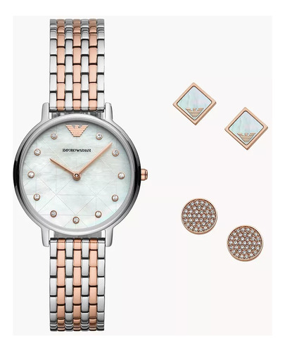 Set Para Dama Emporio Armani Reloj + Aretes Ar80019