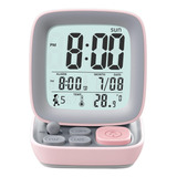 Niños Despertador Reloj Lcd Pantalla Tipo De Carga Rosa