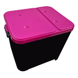 Container Furacão Pet Black Com Tampa Rosa 15kg