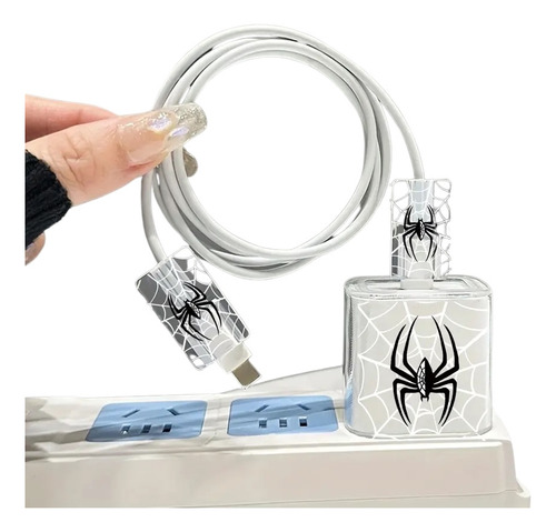 Protector De Cargador Y Cable Para iPhone Araña Spiderman