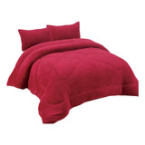 Cobertor Plush Unicolor Con Chiporro King +2 Fundas 