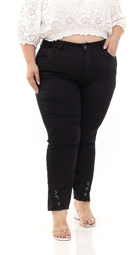 Calça Social Feminina Plus Size Sarja Levanta Bumbum