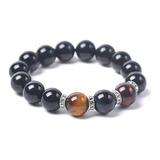 Pulsera De Triple Protección De Ojo De Tigre De Obsidiana Ne